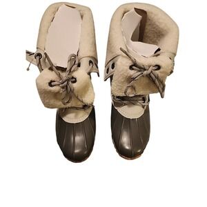 Duck Boots Waterproof Winter Snow Boots Lace Up Steel Shank Gray Size 6‎